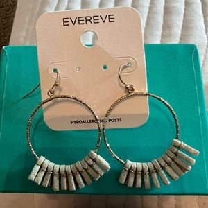 Evereve Hadley leather fringe hoop earrings